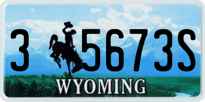 WY license plate 35673S