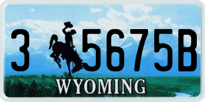 WY license plate 35675B