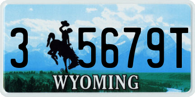 WY license plate 35679T
