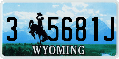 WY license plate 35681J