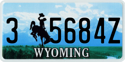 WY license plate 35684Z