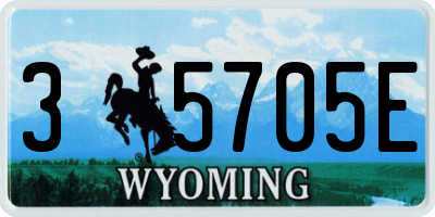 WY license plate 35705E