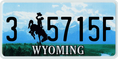 WY license plate 35715F