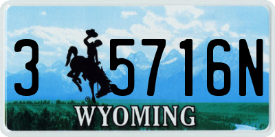 WY license plate 35716N