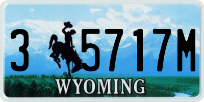 WY license plate 35717M