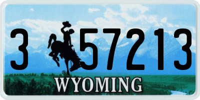 WY license plate 357213