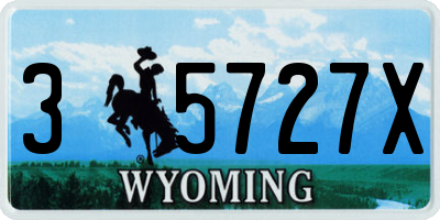 WY license plate 35727X