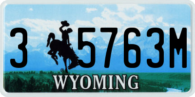 WY license plate 35763M