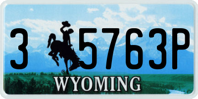 WY license plate 35763P