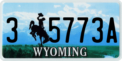 WY license plate 35773A