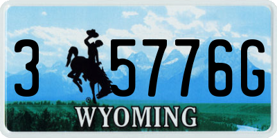 WY license plate 35776G