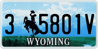 WY license plate 35801V