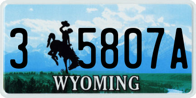 WY license plate 35807A