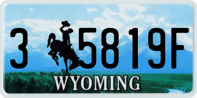 WY license plate 35819F