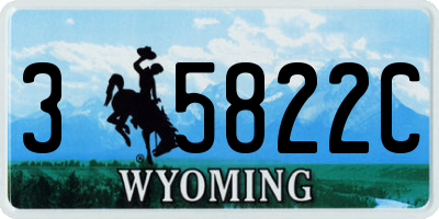 WY license plate 35822C