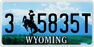 WY license plate 35835T