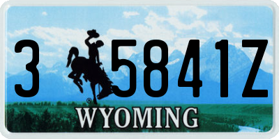 WY license plate 35841Z
