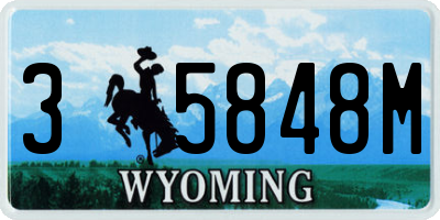 WY license plate 35848M