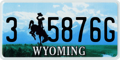 WY license plate 35876G