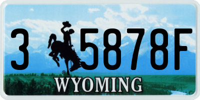 WY license plate 35878F