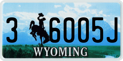 WY license plate 36005J