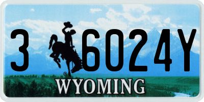 WY license plate 36024Y