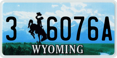 WY license plate 36076A