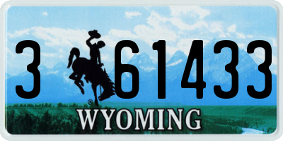 WY license plate 361433