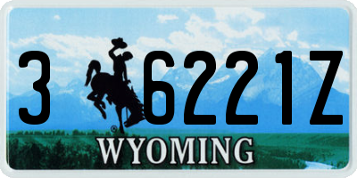 WY license plate 36221Z