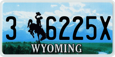 WY license plate 36225X