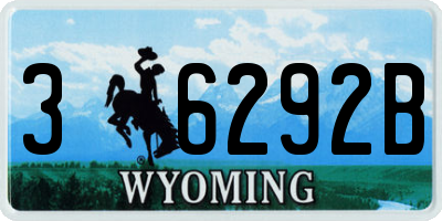 WY license plate 36292B