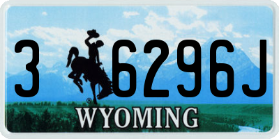 WY license plate 36296J