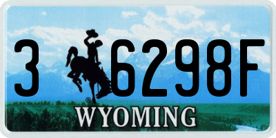 WY license plate 36298F