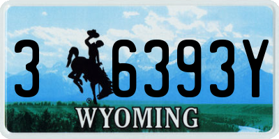 WY license plate 36393Y