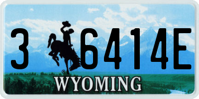 WY license plate 36414E