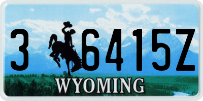 WY license plate 36415Z
