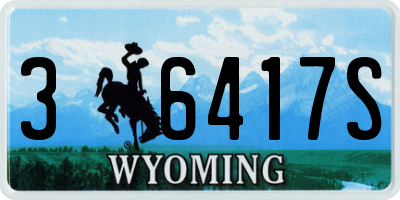 WY license plate 36417S