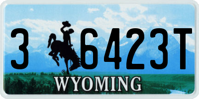WY license plate 36423T