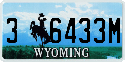 WY license plate 36433M