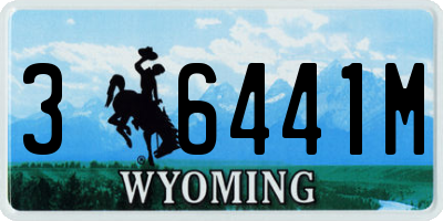 WY license plate 36441M