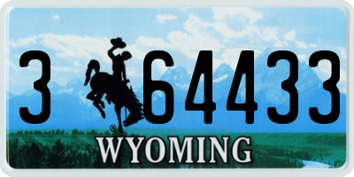 WY license plate 364433