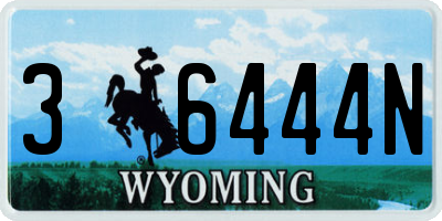 WY license plate 36444N