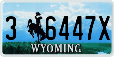 WY license plate 36447X