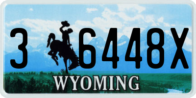 WY license plate 36448X