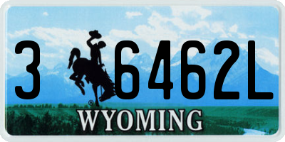 WY license plate 36462L