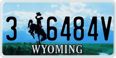 WY license plate 36484V