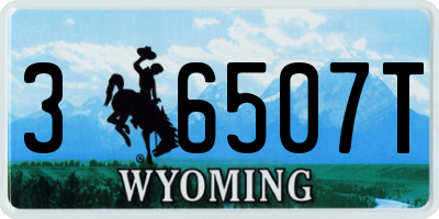 WY license plate 36507T