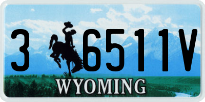 WY license plate 36511V