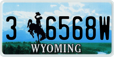 WY license plate 36568W