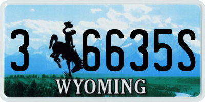 WY license plate 36635S